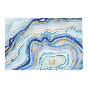 Monogram Cobalt Agate II Placemat