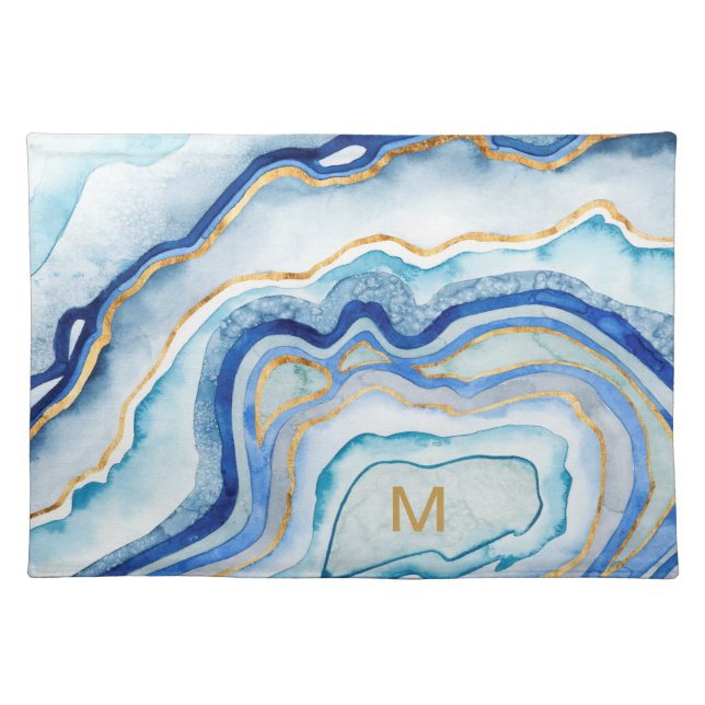 Monogram | Cobalt Agate II Placemat (Front)