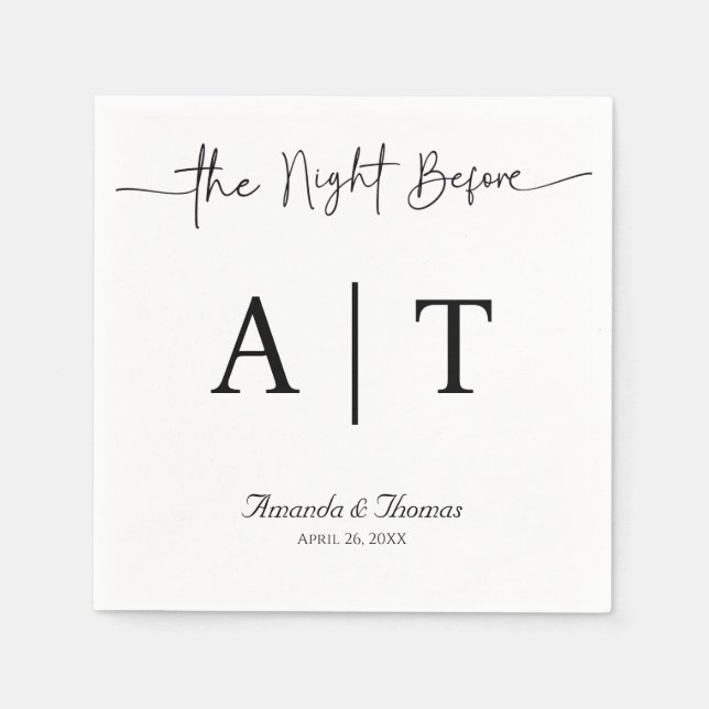 Monogram Cocktail Paper Napkin (Front)