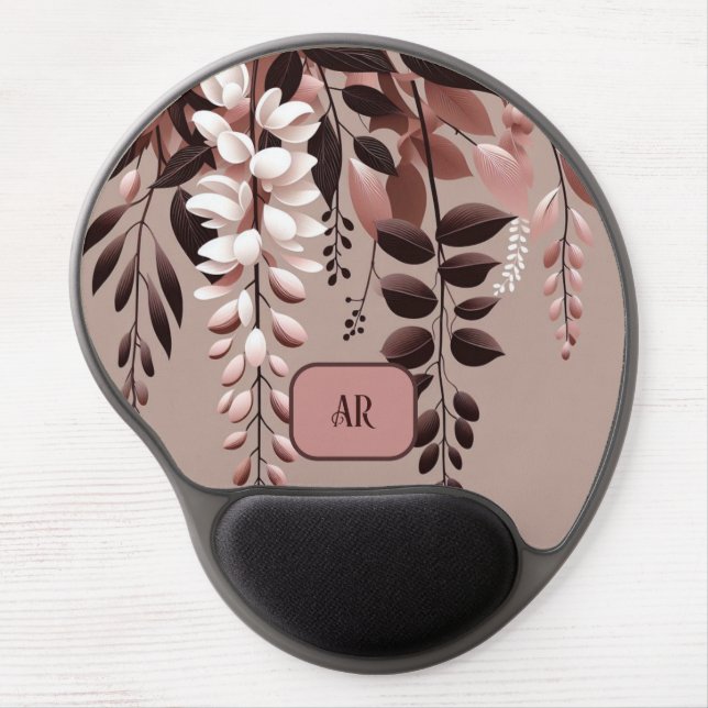 Monogram Cocoa Rose Wisteria Harmony Gel Mouse Pad (Front)