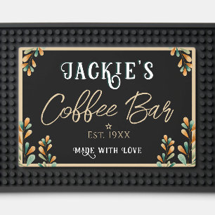 Monogram Coffee Bar Floral Mat