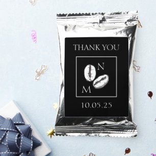 Monogram Coffee Bean Rustic Black Weddings Coffee Drink Mix