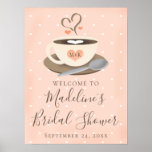 Monogram Coffee Cup Bridal Shower Welcome Sign at Zazzle