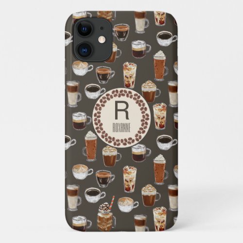 Monogram Coffee Lover iPhone 11 Case