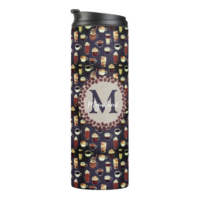 Monogram Coffee Lover Thermal Tumbler (Rotated Right)