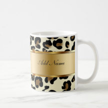 Leopard Monogram Mugs No Minimum Quantity Zazzle