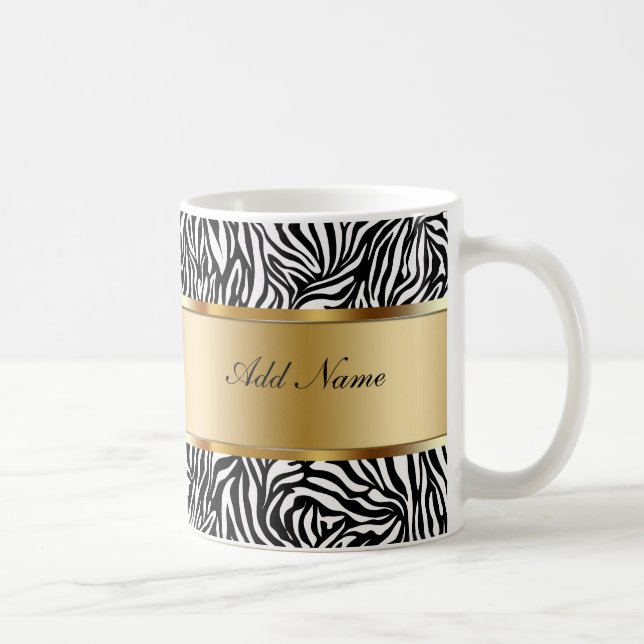 Monogram Coffee Mugs Zebra (Right)