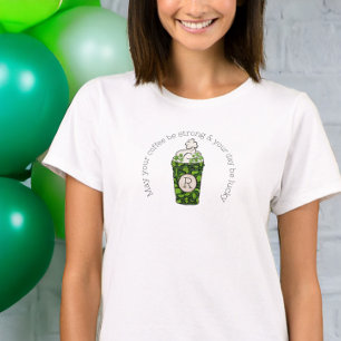Monogram Coffee St Patrick's Day Festive Funny T-Shirt