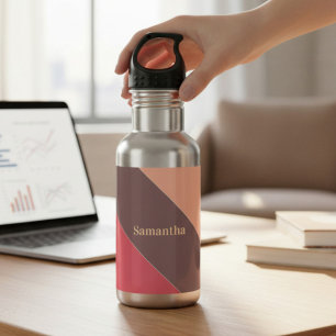 Monogram Color Block Stainless Steel Water Bottle