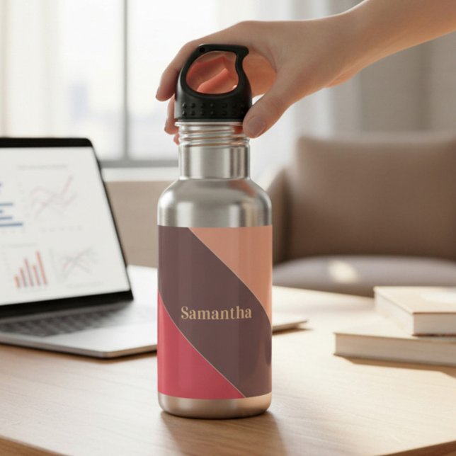Monogram Color Block  Stainless Steel Water Bottle (Creator Uploaded)