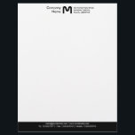 Monogram Color Footer - Black Letterhead<br><div class="desc">A Business letterhead template design with a color footer. The color of the footer area can also be changed. Company name,  Monogram and address at the top with email,  web and telephone details in the footer.  The text spacing may need some fine adjustment to accommodate a different letter monogram.</div>