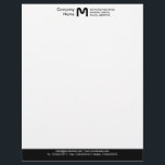 Monogram Color Footer - Black Letterhead<br><div class="desc">A Business letterhead template design with a color footer. The color of the footer area can also be changed. Company name,  Monogram and address at the top with email,  web and telephone details in the footer.  The text spacing may need some fine adjustment to accommodate a different letter monogram.</div>
