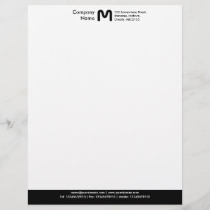 Monogram Color Footer - Black Letterhead