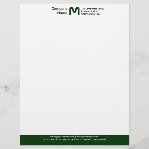 Monogram Color Footer _ Dark Green Letterhead