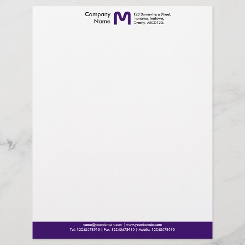 Monogram Color Footer _ Dark Purple Letterhead