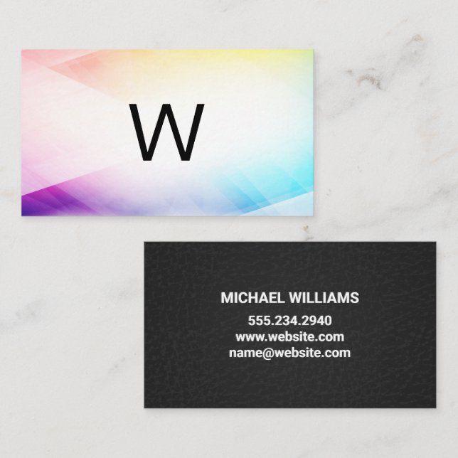 Monogram | Colorful Abstract Background Business Card (Front/Back)