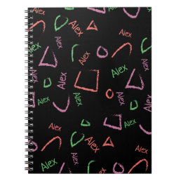 Monogram Colorful Abstract Shapes Notebook