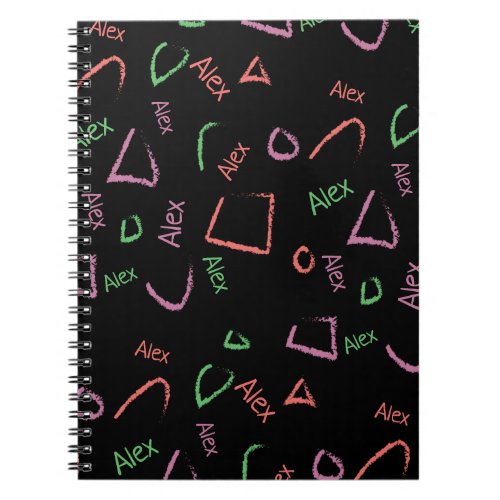 Monogram Colorful Abstract Shapes Notebook