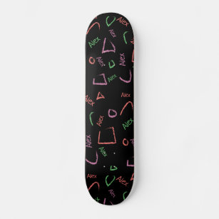 Monogram Colorful Abstract Shapes Skateboard