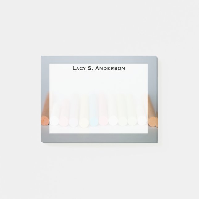 Monogram Colorful Artist Chalk Post-it Notes (Front)