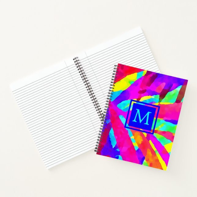 Monogram Colorful Artsy Pattern  Notebook (Inside)