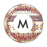 Monogram Colorful aztec pattern Baseball