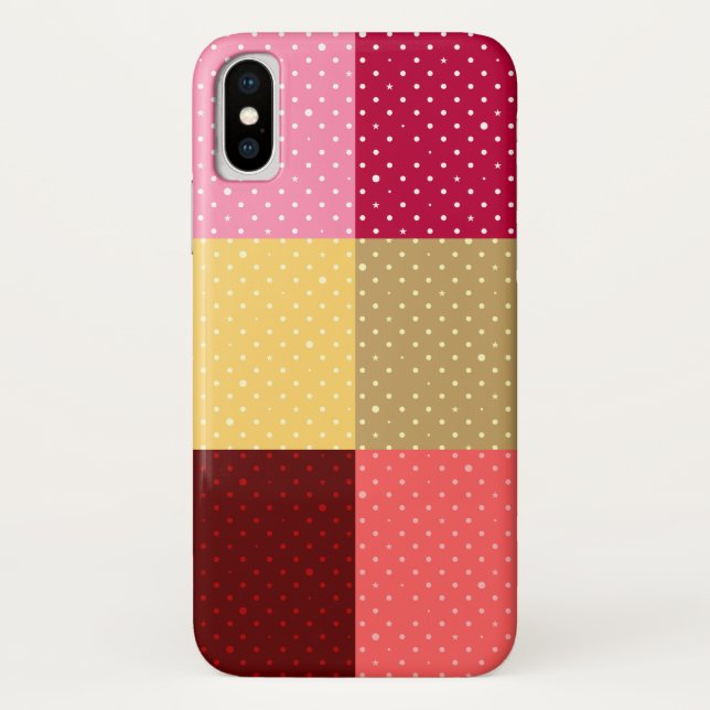Monogram Colorful Dots Stylish iPhone X Case (Back)