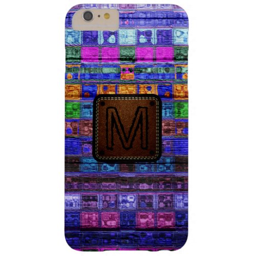 Monogram Colorful Mosaic Pattern Wood Look 11 Barely There iPhone 6 Plus Case