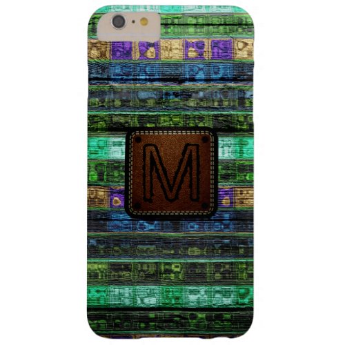 Monogram Colorful Mosaic Pattern Wood Look 19 Barely There iPhone 6 Plus Case