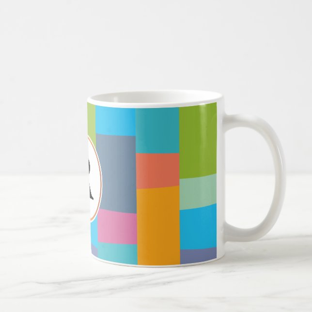 monogram & colorful patterned coffee mug (Right)