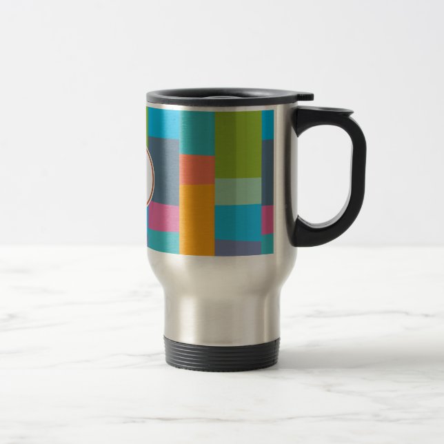 monogram & colorful patterned travel mug (Right)