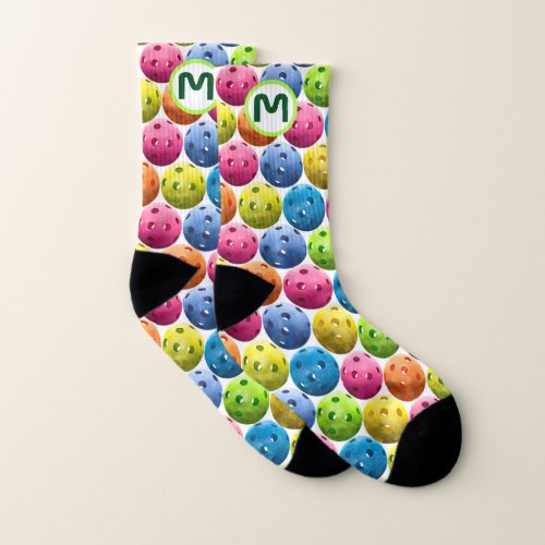 Monogram Colorful Pickleball  Socks