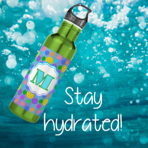 Monogram Colorful Pickleball Stainless Steel Water Bottle