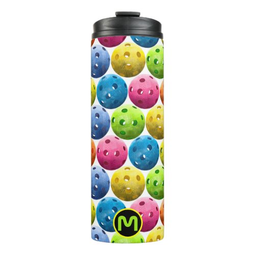 Monogram Colorful Pickleballs Thermal Tumbler