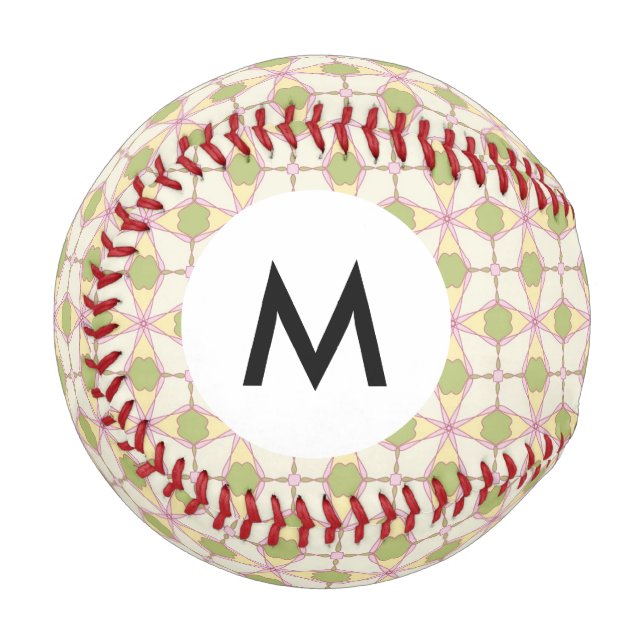 Monogram Colorful retro pattern background 3 Baseball (Front Left)