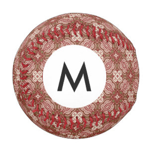 Monogram Colorful retro pattern background 4 Baseball