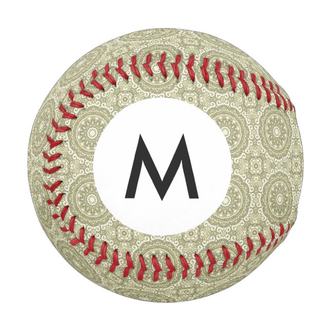 Monogram Colorful retro pattern background 6 Baseball (Front Left)