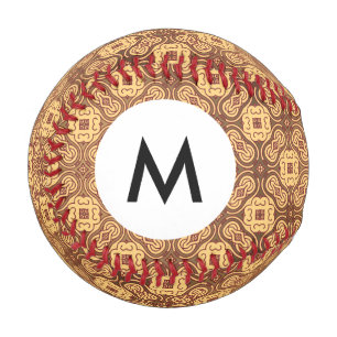 Monogram Colorful retro pattern background Baseball