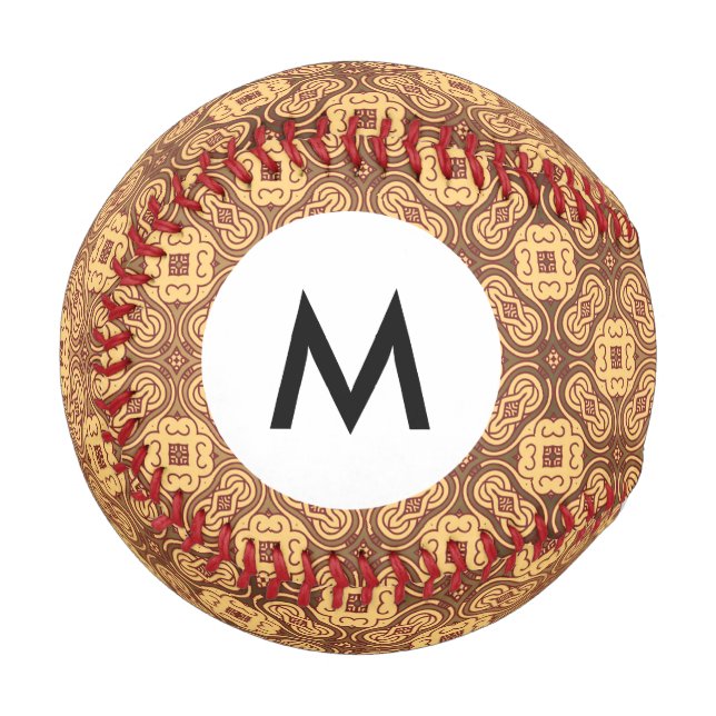 Monogram Colorful retro pattern background Baseball (Front Left)