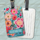 Monogram Colorful Stylish Floral Pattern Luggage Tag<br><div class="desc">Personalize this pretty luggage tag for your next trip. A classy edition to your luggage. Designed for you by Blackberry Boulevard.</div>