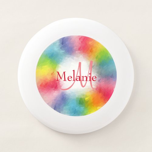 Monogram Colorful Template Add Your Text Custom Wham_O Frisbee