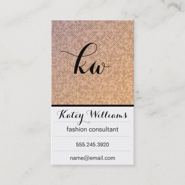 Monogram | Colorful Textile Business Card (Front)