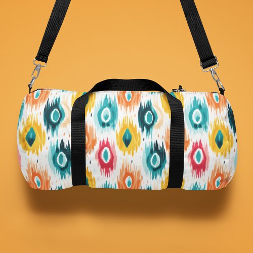 Monogram Colorful Tribal Abstract Pattern Duffle Bag