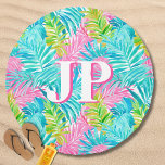 Monogram Colorful Tropical Leaves Custom Beach Towel<br><div class="desc">Monogram Colorful Tropical Leaves Custom Beach Towels features a colorful pattern of tropical palm leaves in pink,  blue and green with your personalized monogram. Perfect gift for her for Christmas,  birthday,  Mother's Day and more whether girlfriend,  sister,  mother,  friends. Created by ©2024 Evco Studio www.zazzle.com/store/evcostudio</div>