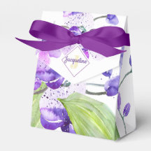 Monogram Colorful Watercolor Orchid design