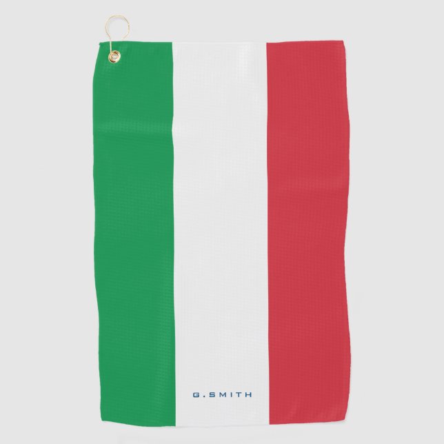 Monogram. Colors of Italy Flag. Golf Towel (Front)