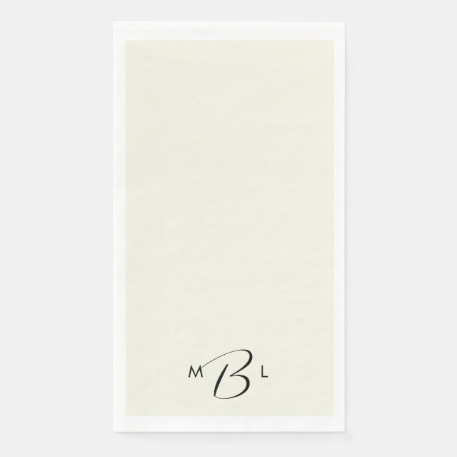 Monogram Combo Font Cream Wedding Napkins (Front)