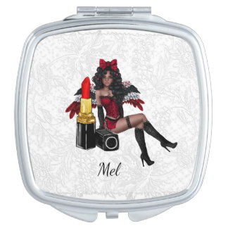 Monogram compact mirror