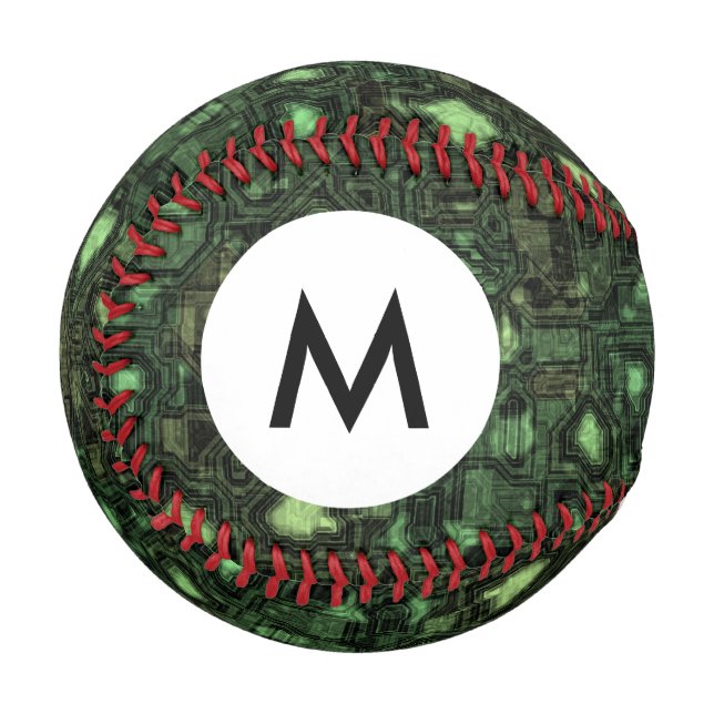 Monogram Computer circuit background Baseball (Front Left)
