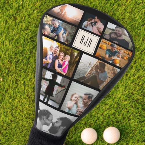 Monogram Cool Family Photo Collage Trendy Sports Golf Head Cover